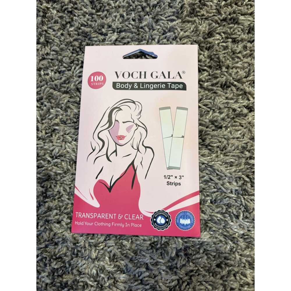 VOCH GALA Body and Lingerie Tape 100 Strips Transparent Double Sided Fabric Tape